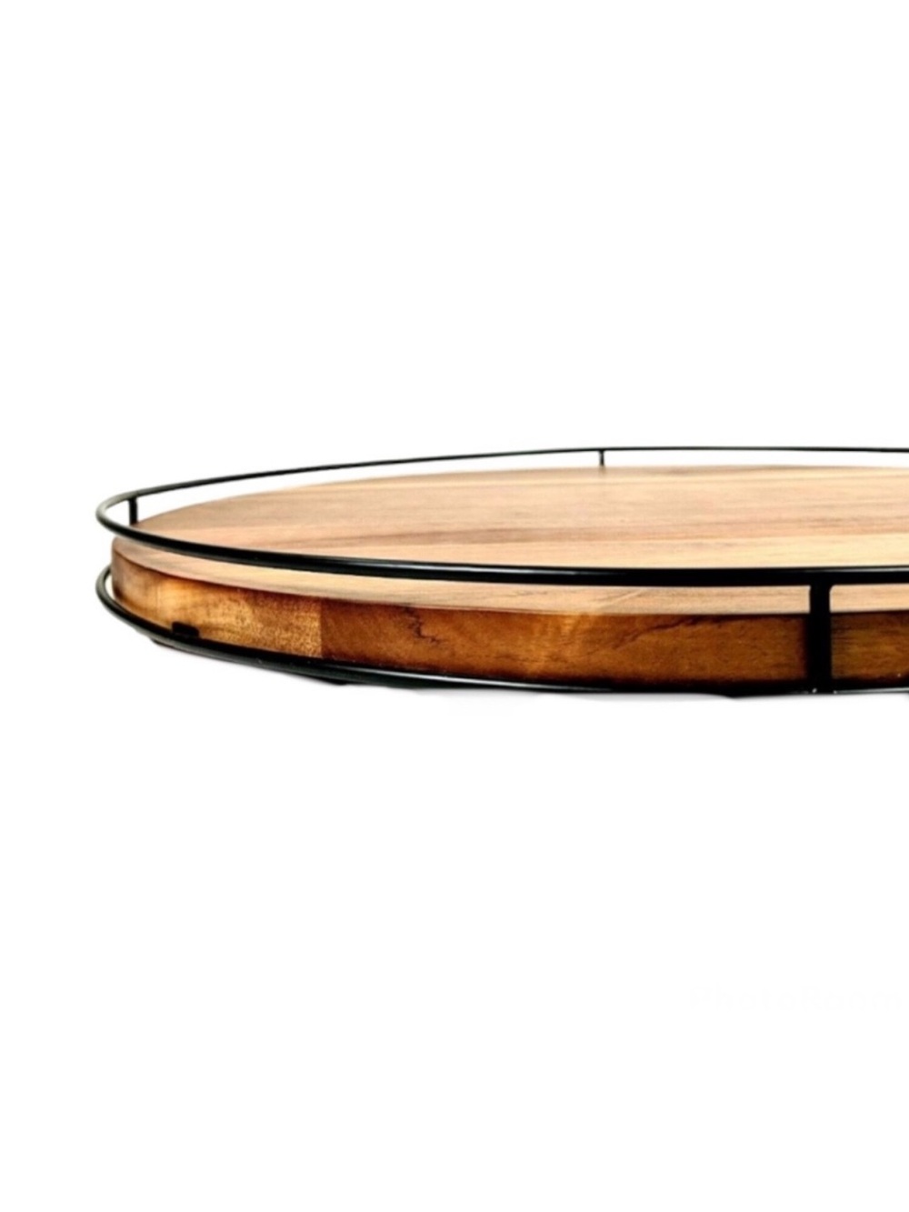 Hearth & Hand Wooden 18” Lazy Susan with Metal Trim